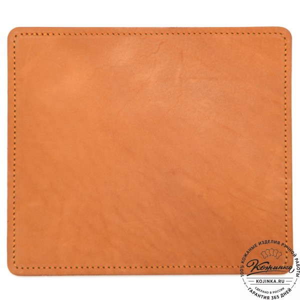 Кожаный коврик для мыши малый (рыжий). фото 1